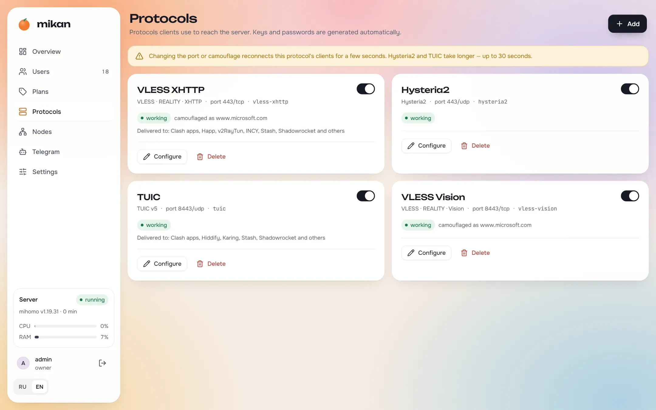 mikan · Protocols